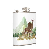 Hirsche und Berge Vinyl Wrapped Flask Flachmann (Rechts)