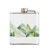Hirsche und Berge Vinyl Wrapped Flask Flachmann (Rückseite)