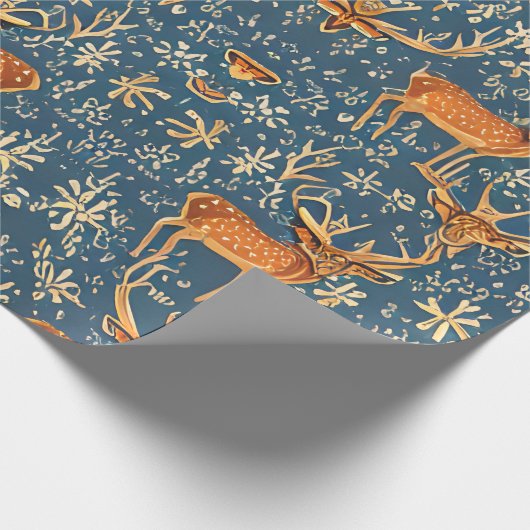 Hirsche und Blume Geschenkpapier (Ecke)