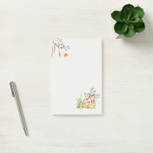 Hirsche und Blume Nachhinweise Post-it Klebezettel (Büro)