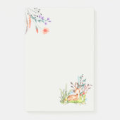 Hirsche und Blume Nachhinweise Post-it Klebezettel (Vorderseite)