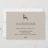 Hirsche und Diagonale Streifen Weihnachtsfeiertag Feiertagskarte (Rückseite)