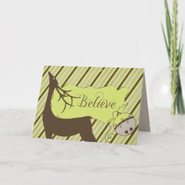 Hirsche und Diagonale Streifen Weihnachtsgrüße Kar Feiertagskarte