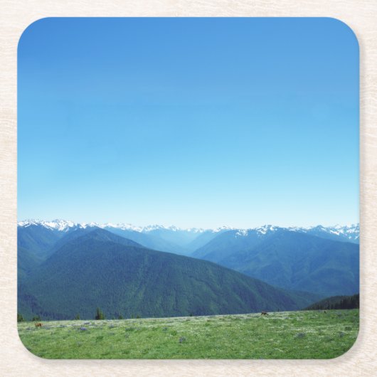 Hirsche und die Olympia Rechteckiger Pappuntersetzer (Vorderseite)