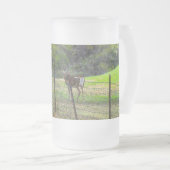 Hirsche und ein Eichhörnchen Mattierte Glasbläsche Mattglas Bierglas (VorderseiteRechts)