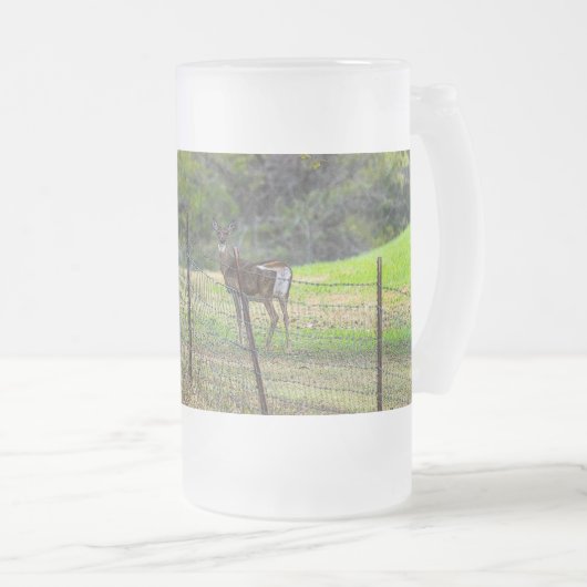 Hirsche und ein Eichhörnchen Mattierte Glasbläsche Mattglas Bierglas (VorderseiteRechts)