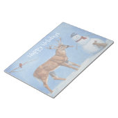 Hirsche und Funny Snowman Weihnachten Notizblock (angewinkelt)