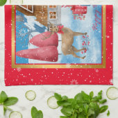 Hirsche und Geschenke auf Urlaub Abend individuali Geschirrtuch (Gefaltet)