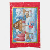 Hirsche und Geschenke auf Urlaub Abend individuali Geschirrtuch (Vertikal)