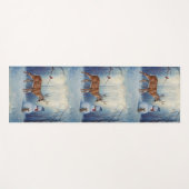 Hirsche und Happy Snowman Winterurlaubslandschaft Yogamatte (Vorderseite (Horizontal))