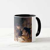 Hirsche und Hunde in einem Bergturm Tasse (VorderseiteRechts)