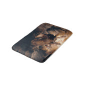 Hirsche und Hunde in einem sintflutartigen Fluss Badematte (Schrägansicht)