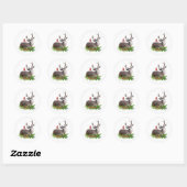 Hirsche und Kardinal mit Holly Stickers (Blatt)