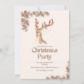 Hirsche und Kiefer Weihnachten Einladung (Vorderseite)
