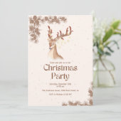 Hirsche und Kiefer Weihnachten Einladung (Stehend Vorderseite)
