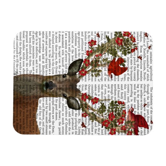 Hirsche und liebende Vögel 2 Magnet (Horizontal)