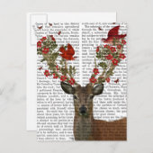 Hirsche und liebende Vögel 2 Postkarte (Vorne/Hinten)