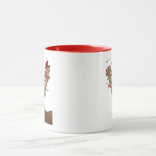 Hirsche und liebende Vögel 2 Tasse (Zentrum)