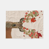 Hirsche und liebende Vögel Fleecedecke (Vorderseite (Horizontal))