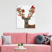 Hirsche und liebende Vögel Leinwanddruck (Insitu (Wohnzimmer))