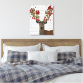 Hirsche und liebende Vögel Leinwanddruck (Insitu (Schlafzimmer))
