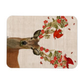 Hirsche und liebende Vögel Magnet (Horizontal)