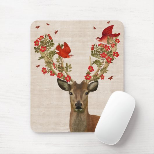 Hirsche und liebende Vögel Mousepad (Mit Mouse)