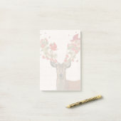 Hirsche und liebende Vögel Post-it Klebezettel (Auf Schreibtisch)