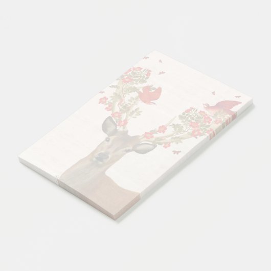 Hirsche und liebende Vögel Post-it Klebezettel (angewinkelt)