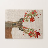 Hirsche und liebende Vögel Puzzle (Horizontal)