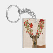 Hirsche und liebende Vögel Schlüsselanhänger (Vorderseite links)