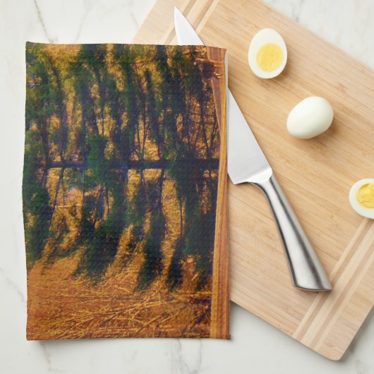 Hirsche und Muttersee Geschirrtuch (Viertel Falte)