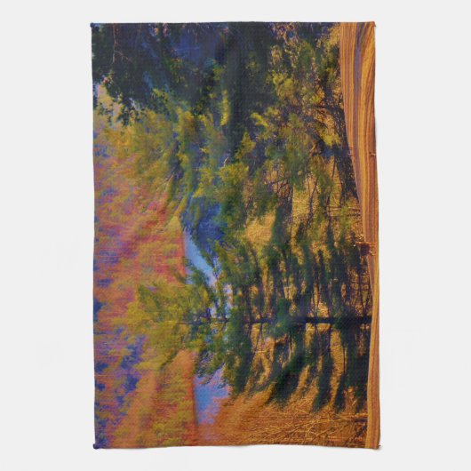 Hirsche und Muttersee Geschirrtuch (Vertikal)