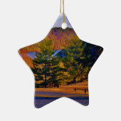 Hirsche und Muttersee Keramik Ornament (Rechts)