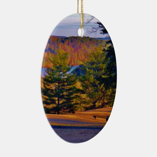 Hirsche und Muttersee Keramikornament (Rechts)