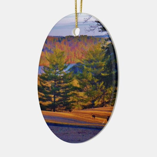 Hirsche und Muttersee Keramikornament (Links)