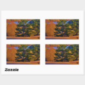 Hirsche und Muttersee Rechteckiger Aufkleber (Blatt)