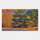 Hirsche und Muttersee Rechteckiger Aufkleber (Vorderseite)