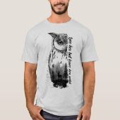 Hirsche und Natur im Hintergrund einer Eule T-Shir T-Shirt (Vorderseite)