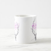 Hirsche und rosa geometrisches Herz zeichnend Tier Kaffeetasse (Mittel)