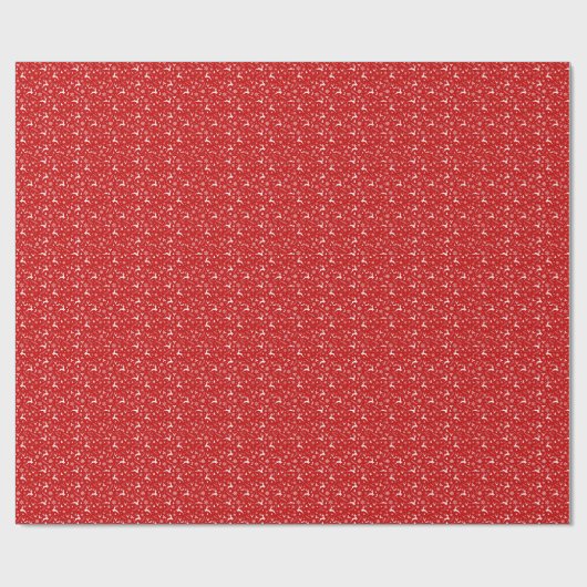 Hirsche und Schneeflocken Red & White Weihnachtsmu Geschenkpapier (Flach)