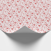 Hirsche und Schneeflocken Weiße und rote Weihnacht Geschenkpapier (Ecke)