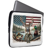 Hirsche und USA Land Laptopschutzhülle (Vorne Rechts)