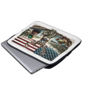 Hirsche und USA Land Laptopschutzhülle (Vorne Knopf)