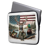 Hirsche und USA Land Laptopschutzhülle (Vorderseite Links)