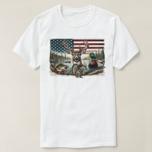 Hirsche und USA Land T-Shirt