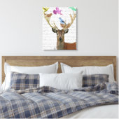 Hirsche und Vögel Nests Pastel Shades Leinwanddruck (Insitu (Schlafzimmer))