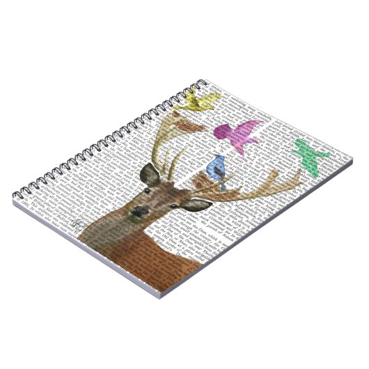 Hirsche und Vögel Nests Pastel Shades Notizblock (Linke Seite)