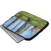 Hirsche und Waldbäume Tierwelt Foto Laptopschutzhülle (Vorne Knopf)
