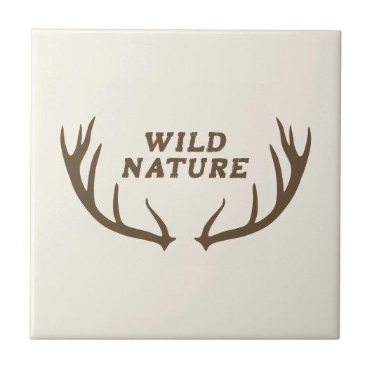 Hirsche und wilde Natur Fliese (Vorderseite)